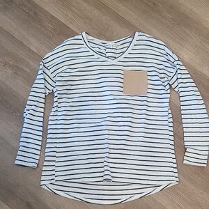 FREE WITH PURCHASE Striped Long Sleeve Top with Pocket